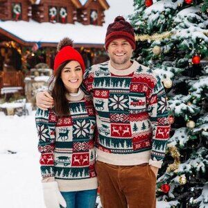 Kiel James Patrick The Christmas Patchwork Sweater Fair Isle Winter Holiday KJP